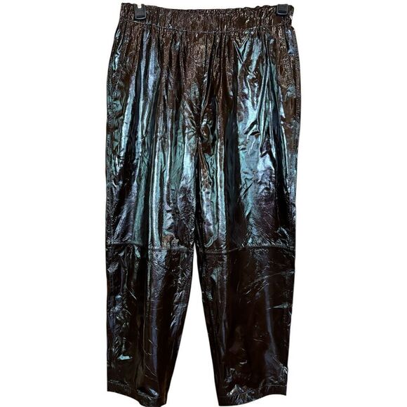 Samsoe Samsoe Paloma Trousers in Lambskin in Chocolate Plum Brown Lambskin Leath - Picture 3 of 9